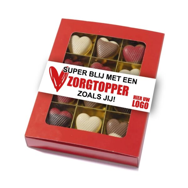 12 chocolade hartjes - Zorgtopper