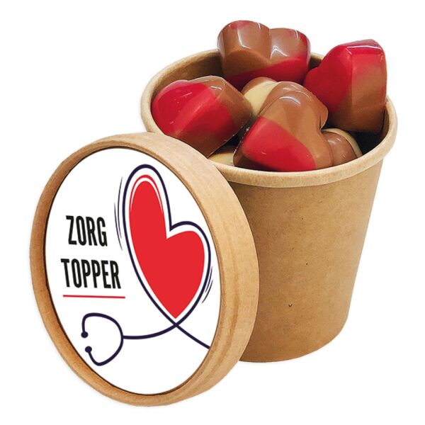 Bio snoepbeker Chocoladehartjes - 250 gram 