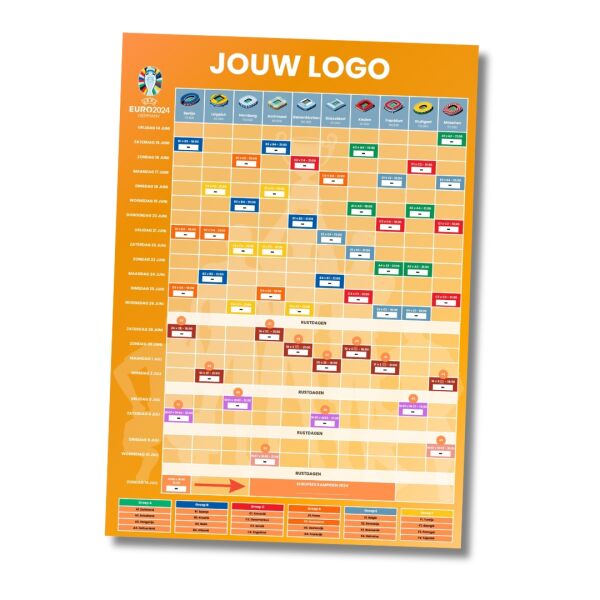 De Bestelbox Geschenken | EK 2024 Speelschema Poster Bedrukken Met Logo